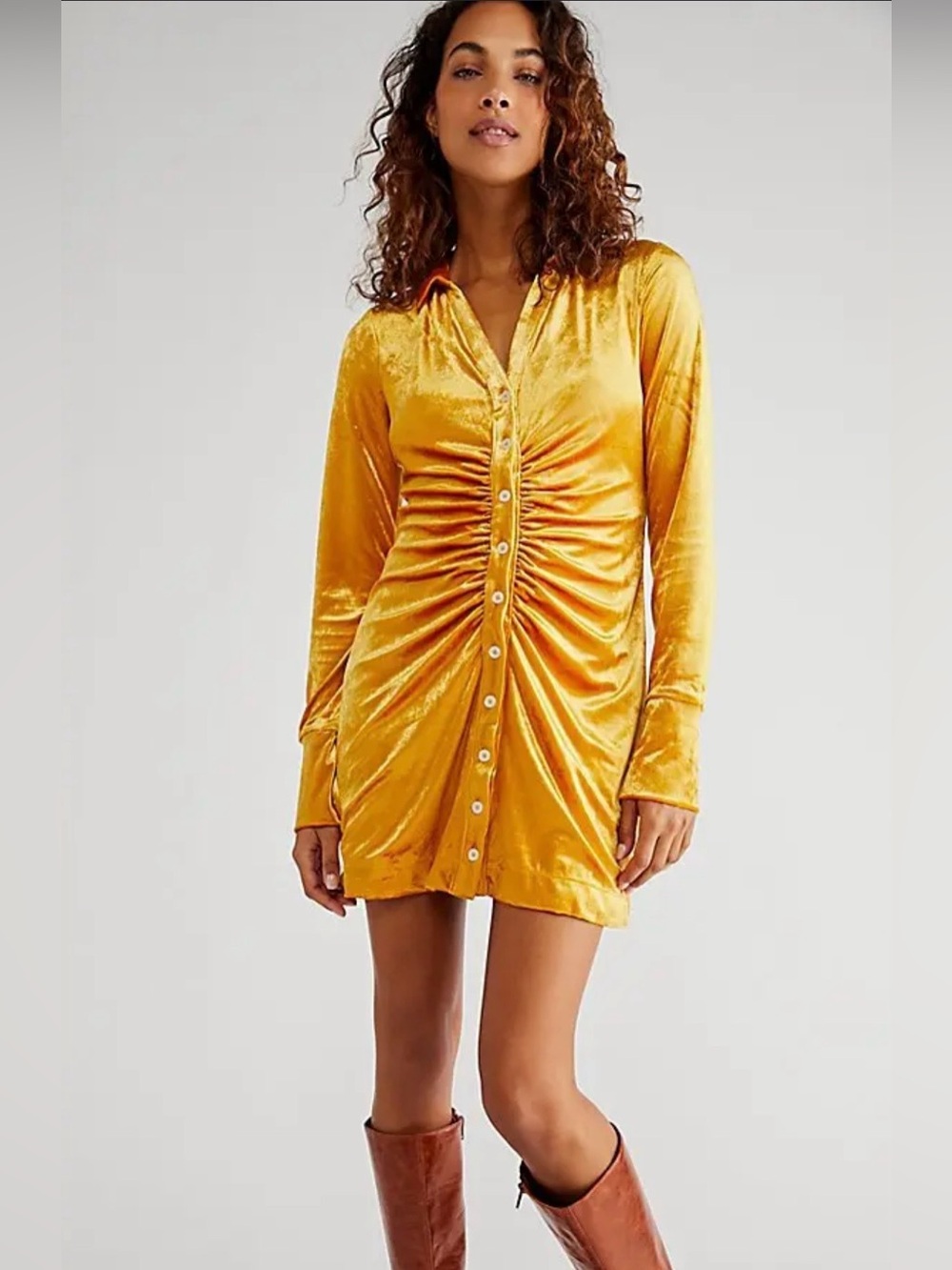 Free People Shayla Velvet Mini Dress